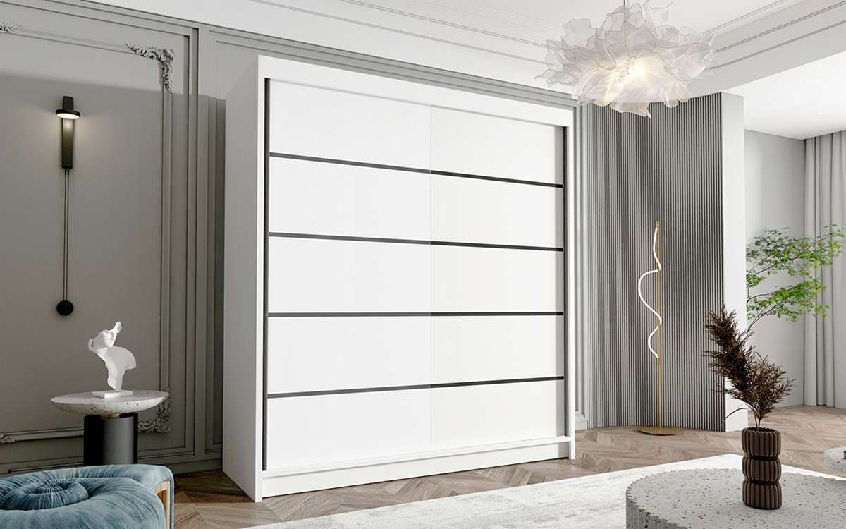 hugo4_bialy,180cm Szafa HUGO (KORA), szafa przesuwna, garderoba, szafa do sypialni, szafa z lustrem.jpg