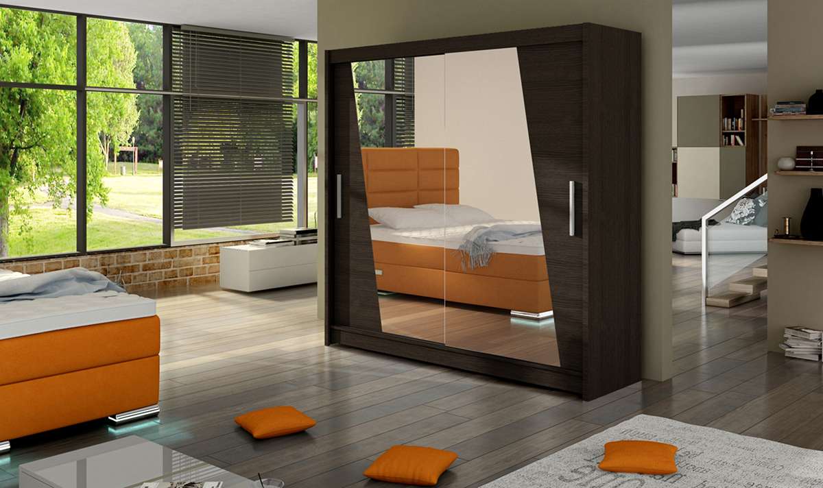 bega14_choco,180cm Szafa BEGA (VEGAS), szafa przesuwna, garderoba, szafa do sypialni, szafa z lustrem.jpg