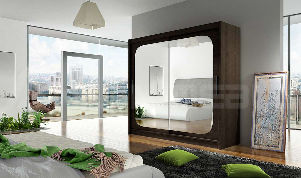 bega_viii_choco,180cm Szafa BEGA (VEGAS), szafa przesuwna, garderoba, szafa do sypialni, szafa z lustrem.jpg