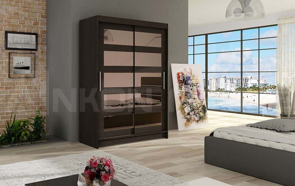 miami4_choco,120cm Szafa MIAMI (CLARA), szafa przesuwna, garderoba, szafa do sypialni, szafa z lustrem.jpg