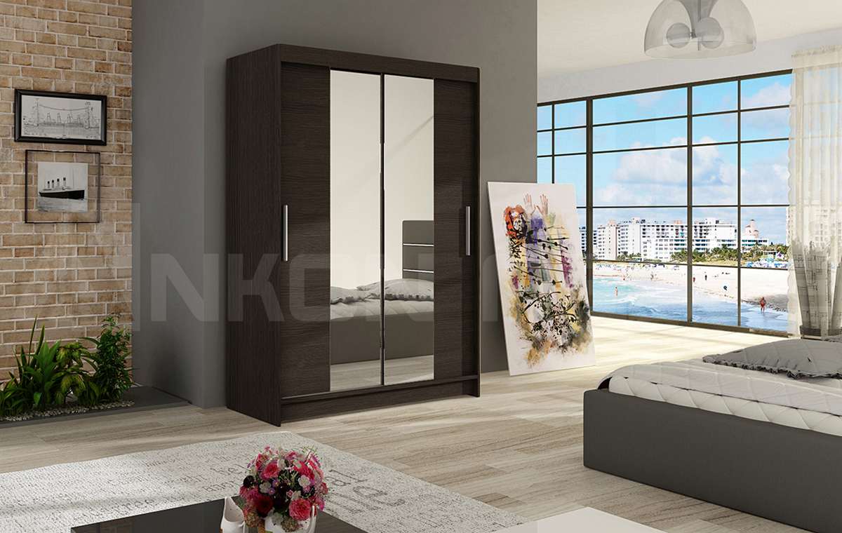 miami2_choco,120cm Szafa MIAMI (CLARA), szafa przesuwna, garderoba, szafa do sypialni, szafa z lustrem.jpg
