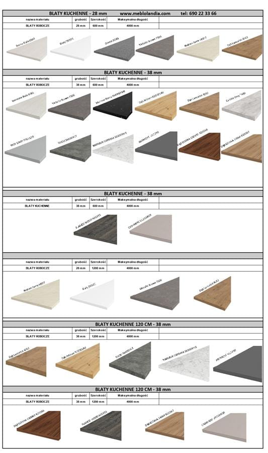 BLATY Kuchnie wykaz bez cen_page-0001, meble kuchenne, kuchnia na wymiar, szafki kuchenne, szafki do kuchni MDF, kuchnia w połysku, blaty kuchenne.jpg