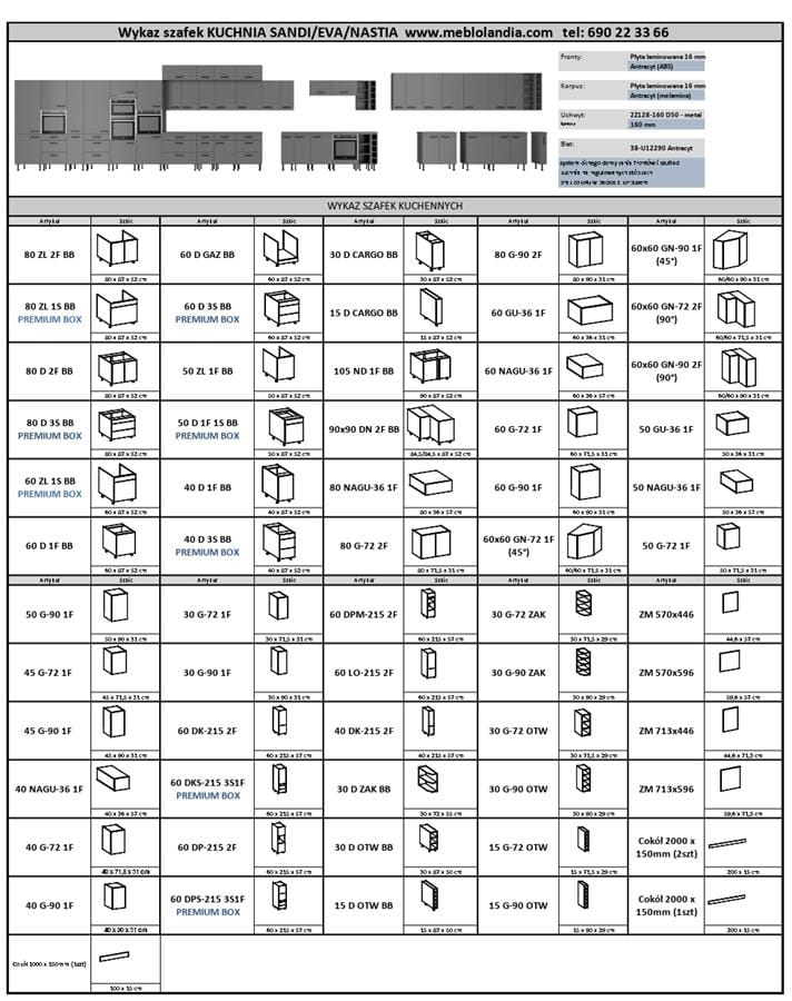 SANDI EVA NASTIA Kuchnie wykaz bez cen_page-0001, meble kuchenne, kuchnia na wymiar, szafki kuchenne, szafki do kuchni MDF, kuchnia w połysku, blaty kuchenne.jpg