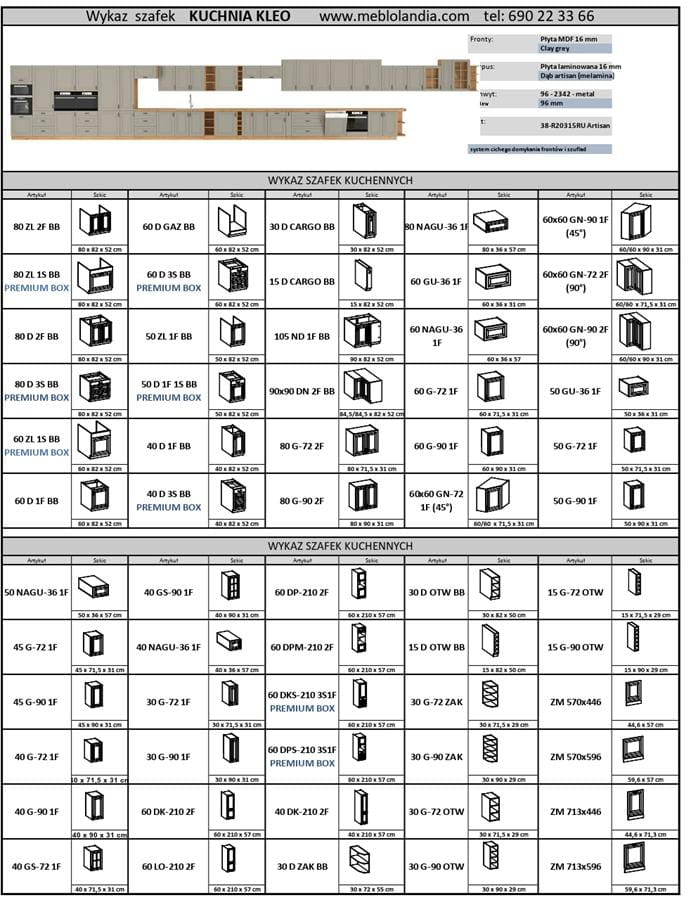 KLEO Kuchnie wykaz bez cen_page-0001, meble kuchenne, kuchnia na wymiar, szafki kuchenne, szafki do kuchni MDF, kuchnia w połysku, blaty kuchenne.jpg