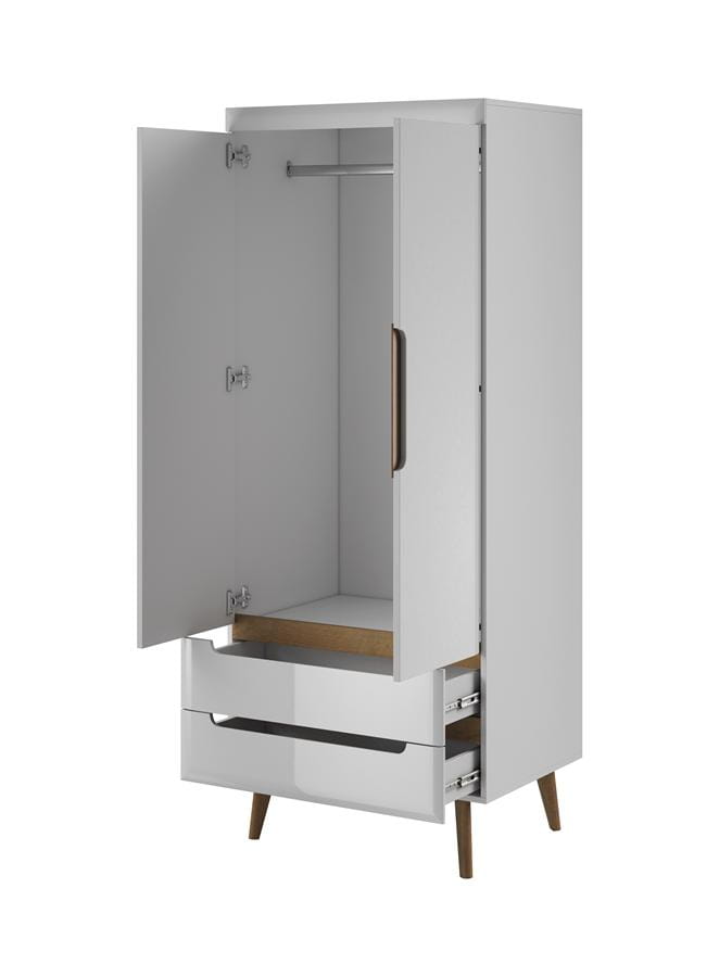 Szafa_NSZ80 meble pokojowe BJORN biały połysk, meble pokojowe na drewnianych nogach, komoda biały połysk, komoda styl skandynawski, komoda na drewnianych nóżkach, witryna biały połysk, komoda do salonu, ława pokojowa