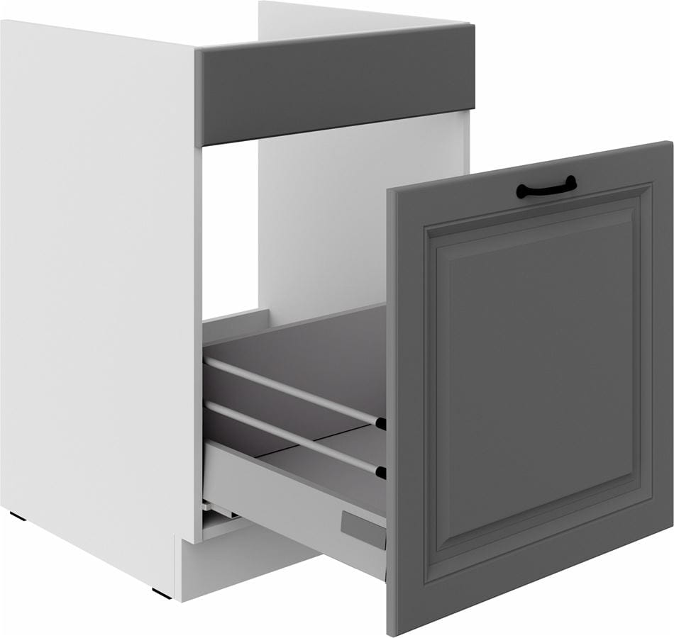 Szafka kuchenna dolna zlewowa, szufladowa 60 ZL 1S BB ciemny szary/ biały mat KLEO DUSTGREY/WH
