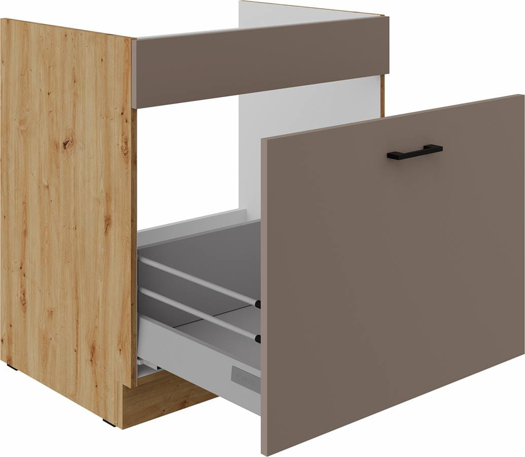 Szafka kuchenna dolna zlewowa, szufladowa 80 ZL 1S BB trufla grey BOLIWIA