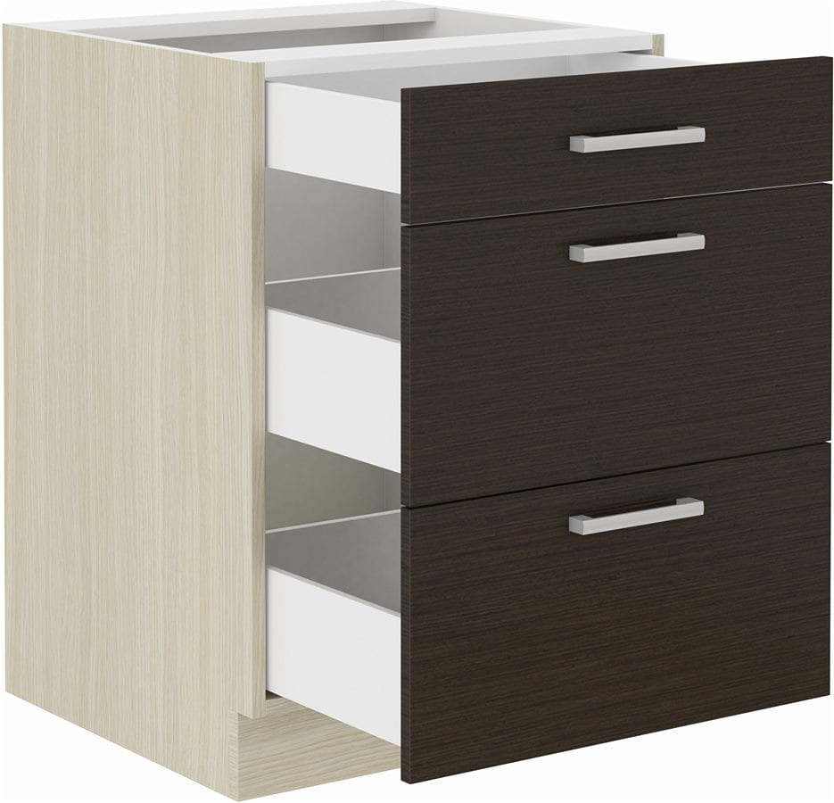 Szafka dolna szufladowa 60 D 3S BB dąb ferrera/legno ciemne HARMONIA