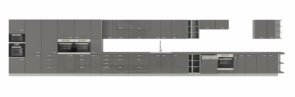 Szafka kuchenna górna narożna 60x60 GN-72 1F (90*) szary połysk IGA GREY