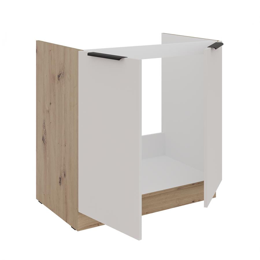 Szafka kuchenna dolna zlewowa 80 ZL 2F BB kaszmir/dąb artisan SOLEA