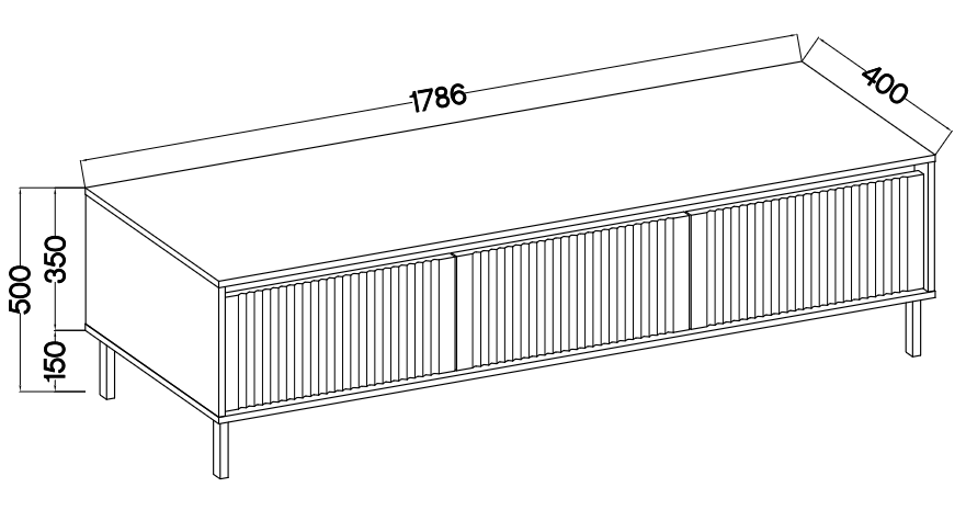 Komoda RTV 303 ASOKA 3S dąb evoke