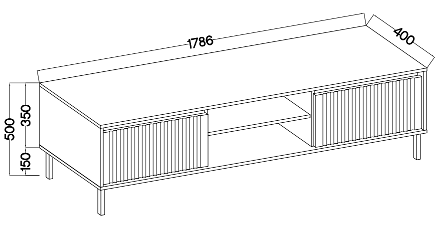 Komoda RTV 312 ASOKA 2S dąb evoke