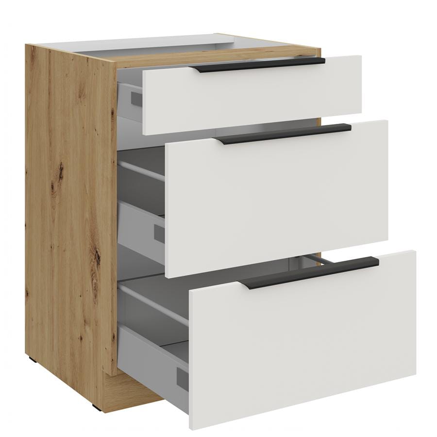 60 D 3S BB - ARIA WH-AR Meble kuchenne ARIANA, Meble kuchenne na wymiar, kuchnia na wymiar, szafki kuchenne, fronty antyfinger, szafka z szufladami, zakudowa kuchenna, kuchnie modułowe