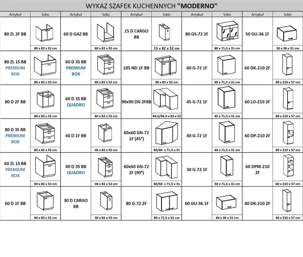 Meble kuchenne na wymiar, kuchnia modułowa, kuchnia z czarnymi frontami, dąb artisan, wykaz-szafek-muchennych-moderno-1.webp