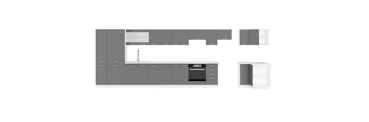 Szafka kuchenna dolna zlewowa 80 ZL 2F BB szary połysk MONIA POŁYSK