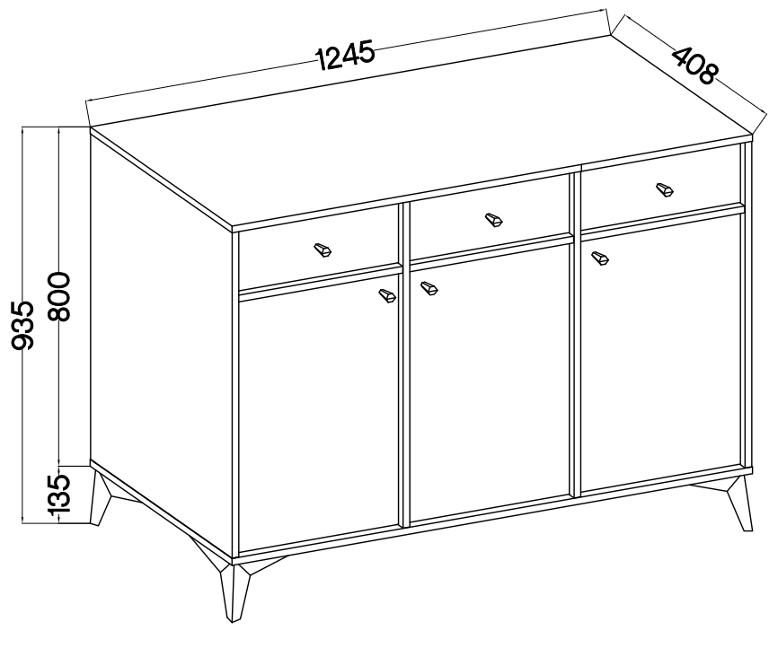 Komoda 827 JAKATA 3F 3S eucaliptus
