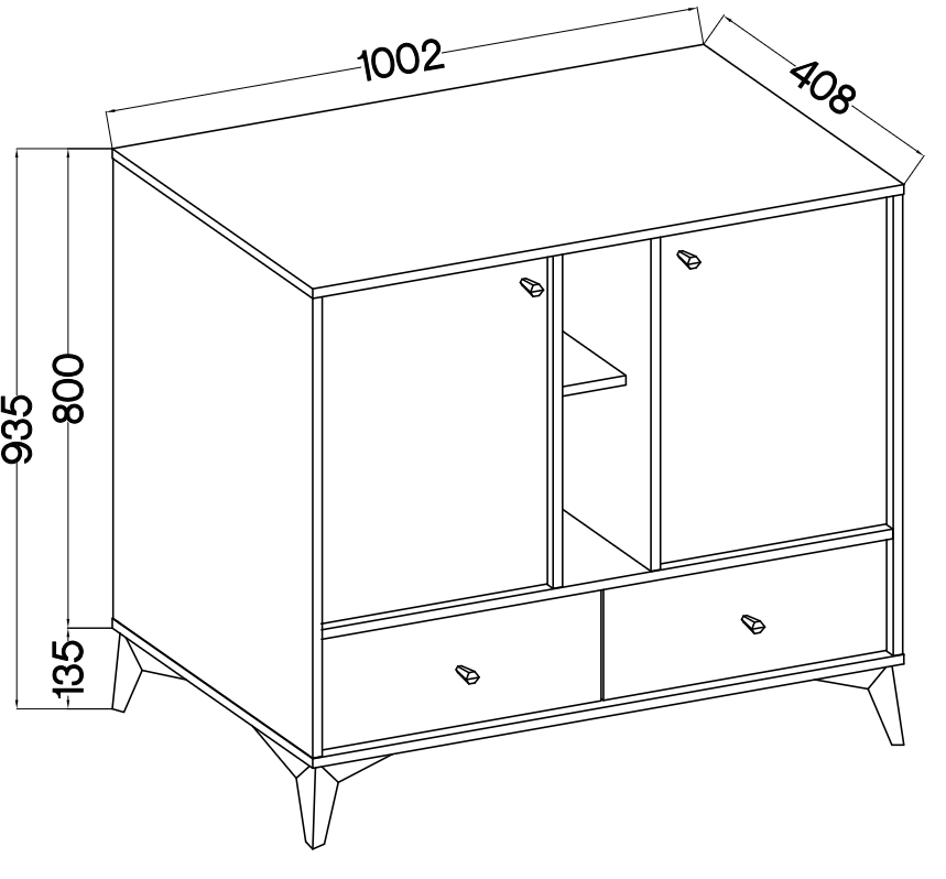 Komoda 825 JAKATA 2F 2S eucaliptus