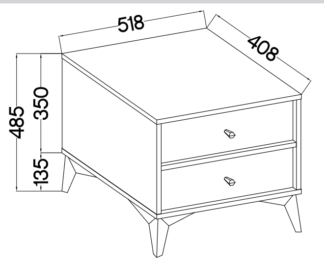 Stolik nocny JAKATA 801 2S eucaliptus