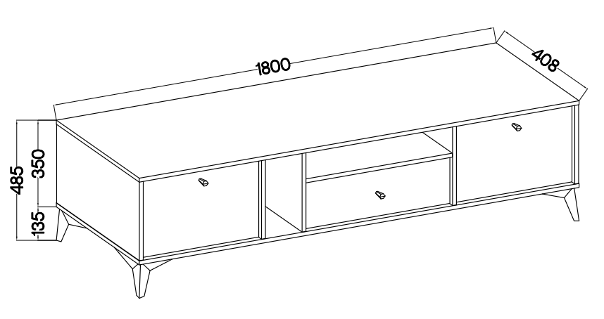 Komoda JAKATA 313 RTV 2K 1S eucaliptus