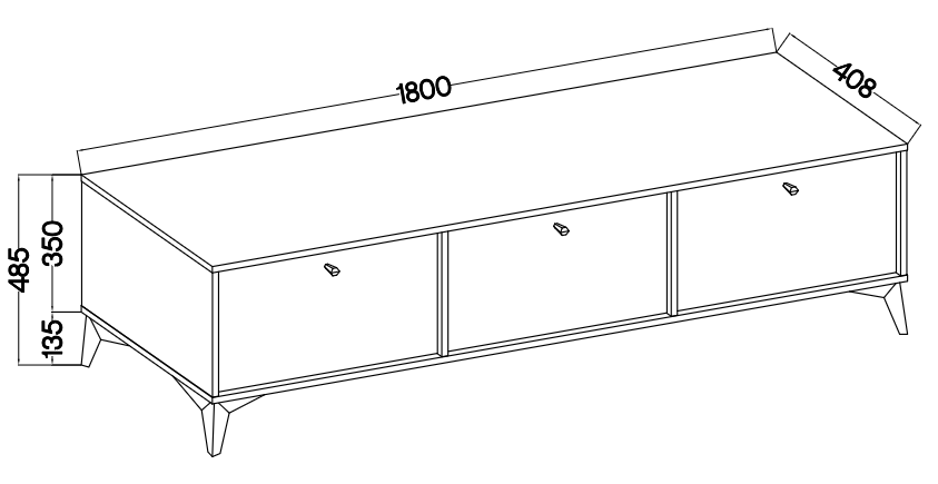 Komoda JAKATA 303 RTV 3K eucaliptus