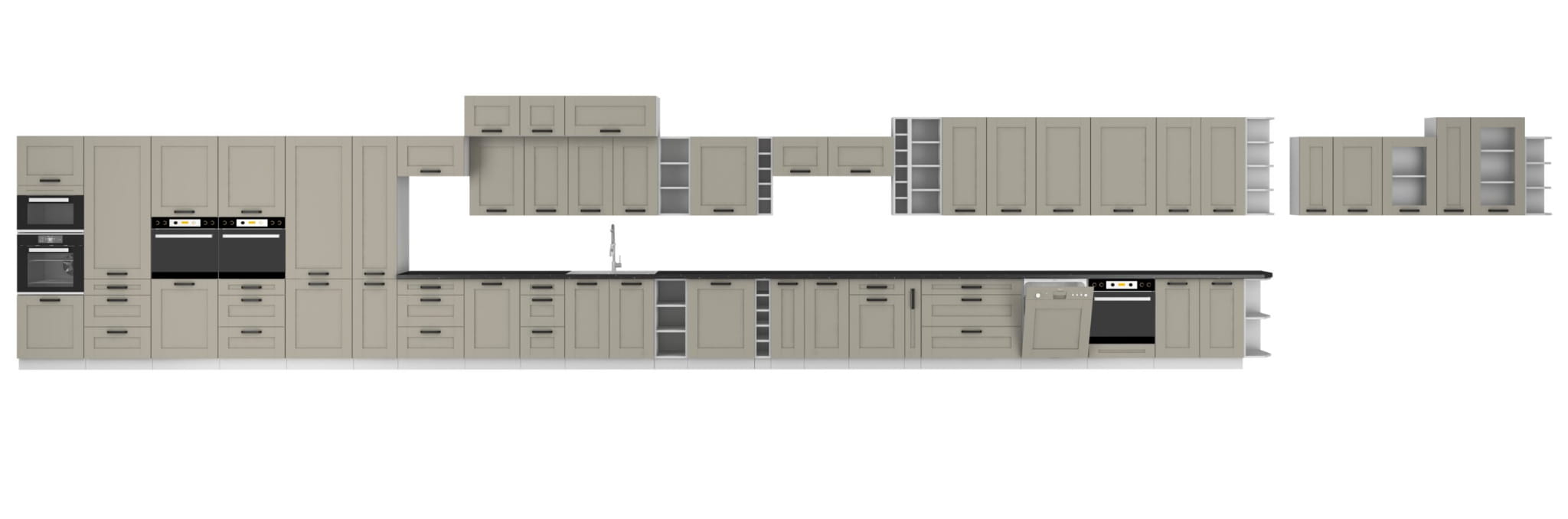Słupek kuchenny 40 DK-210 2F jasny szary/biały mat LAURA CLAYGREY/WH