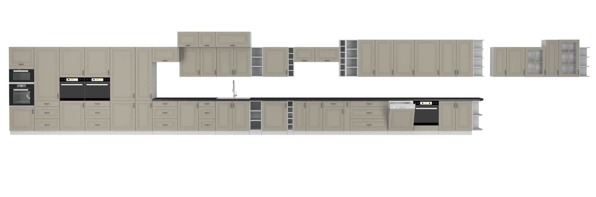 Szafka dolna szufladowa 40 D 3S BB jasny szary mat/biały mat LAURA CLAYGREY/WH