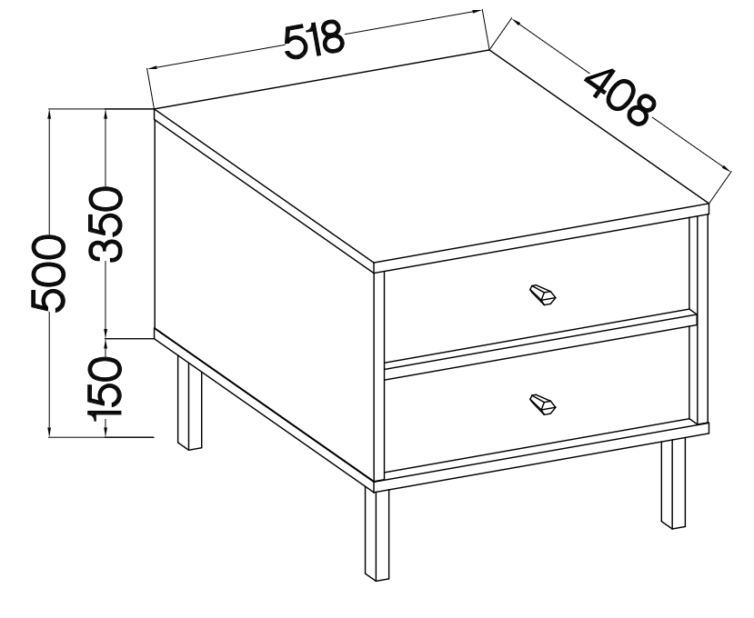 Stolik nocny 2 JAKATA 801 2S beż piaskowy
