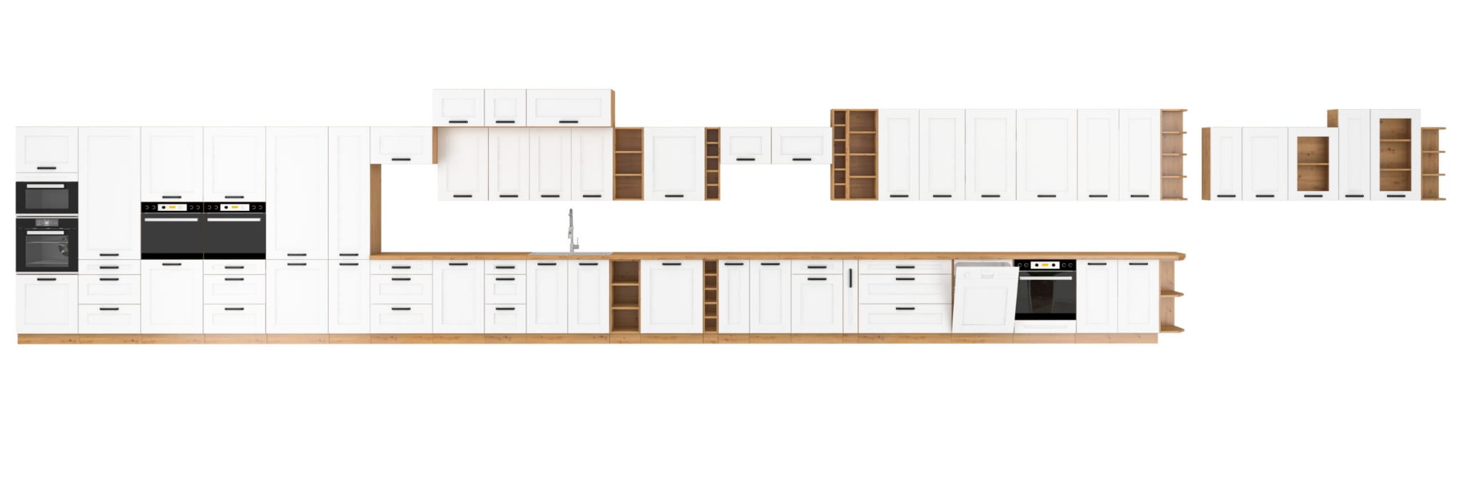 Szafka dolna do zabudowy piekarnika 60 D GAZ BB biały mat/artisan LAURA WH/AR