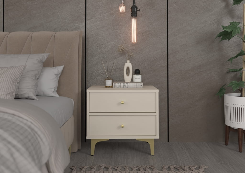 Stolik nocny JAKATA 801 2S beż piaskowy