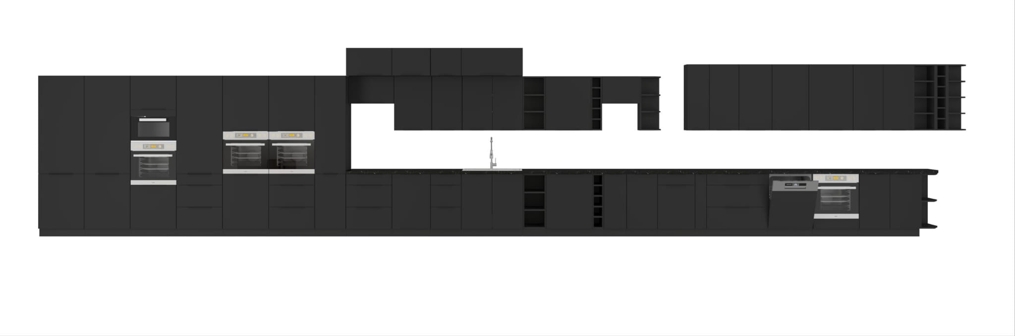 Szafka kuchenna dolna szufladowa 80 D 3S BB czarny mat SIENA