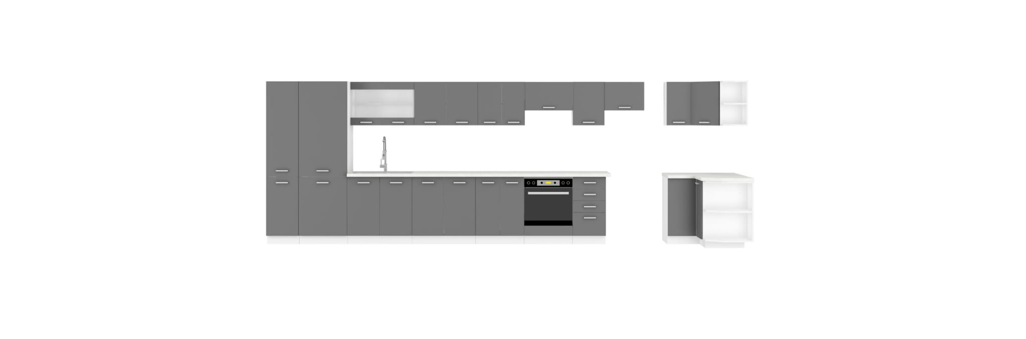 Szafka kuchenna górna 40 G-60 1F szary połysk MONIA POŁYSK