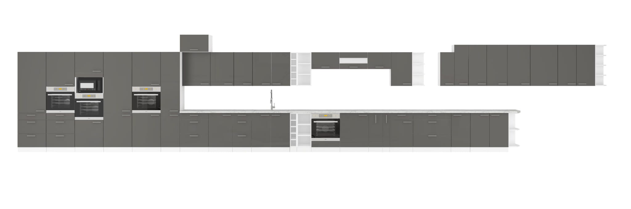 Szafka kuchenna dolna narożna 89x89 DN 1F BB szary połysk LARA GREY