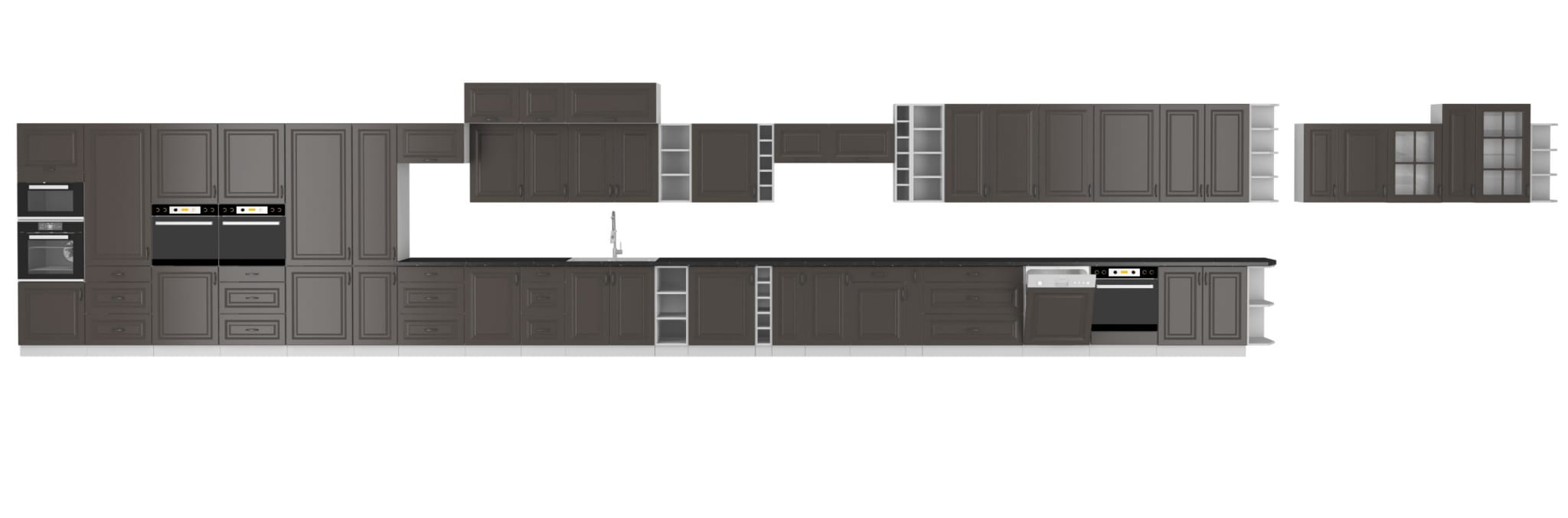 Szafka kuchenna dolna narożna 89x89 DN 1F BB grafit/biały mat KLEO GRMAT/WH