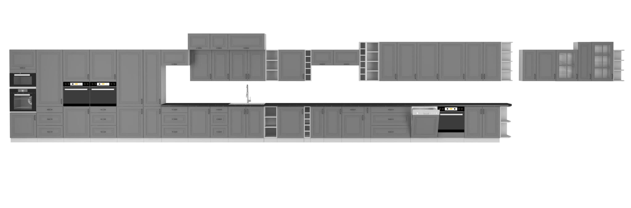 Szafka kuchenna dolna narożna 89x89 DN 1F BB cimny szary/biały mat KLEO DUSTGREY/WH