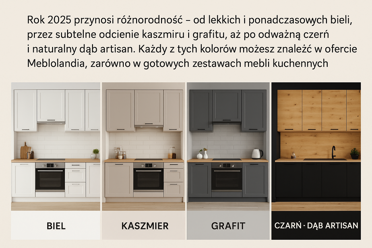 Top 5 kolorów frontów kuchennych na rok 2025
